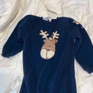 Miniwear blue fleece reindeer full bodysuit size 48 months